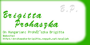 brigitta prohaszka business card